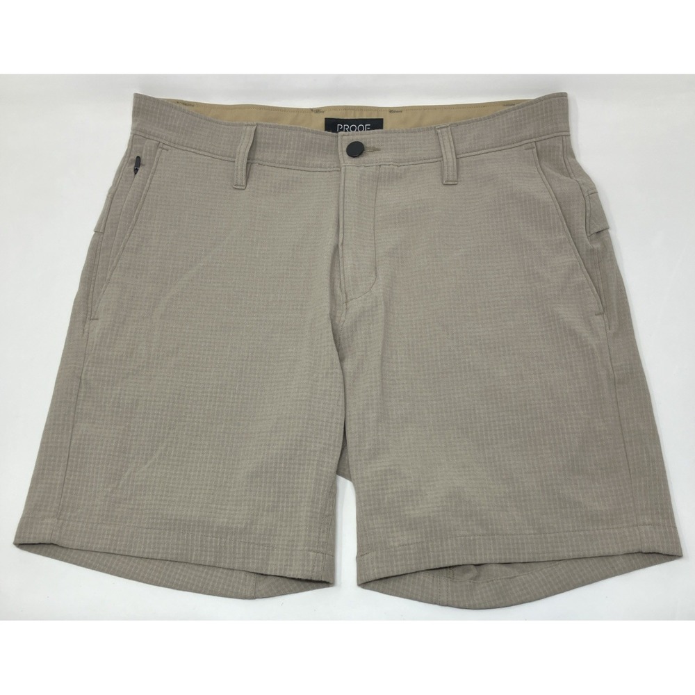 Proof Shorts Mens 31 Brown‎ Nomad Khaki Chino Style Flat Front Hiking Camping